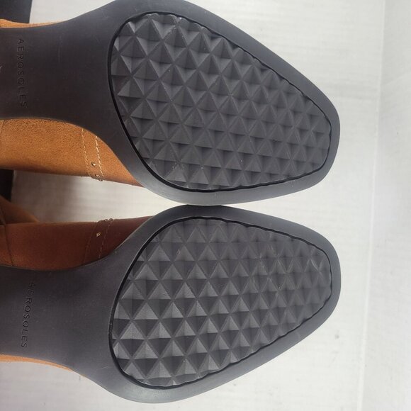 Aerosoles Women Lazu Tan Suede Western Studded 3.5" Heel Ankle Boots Size 9.5 - Picture 5 of 8